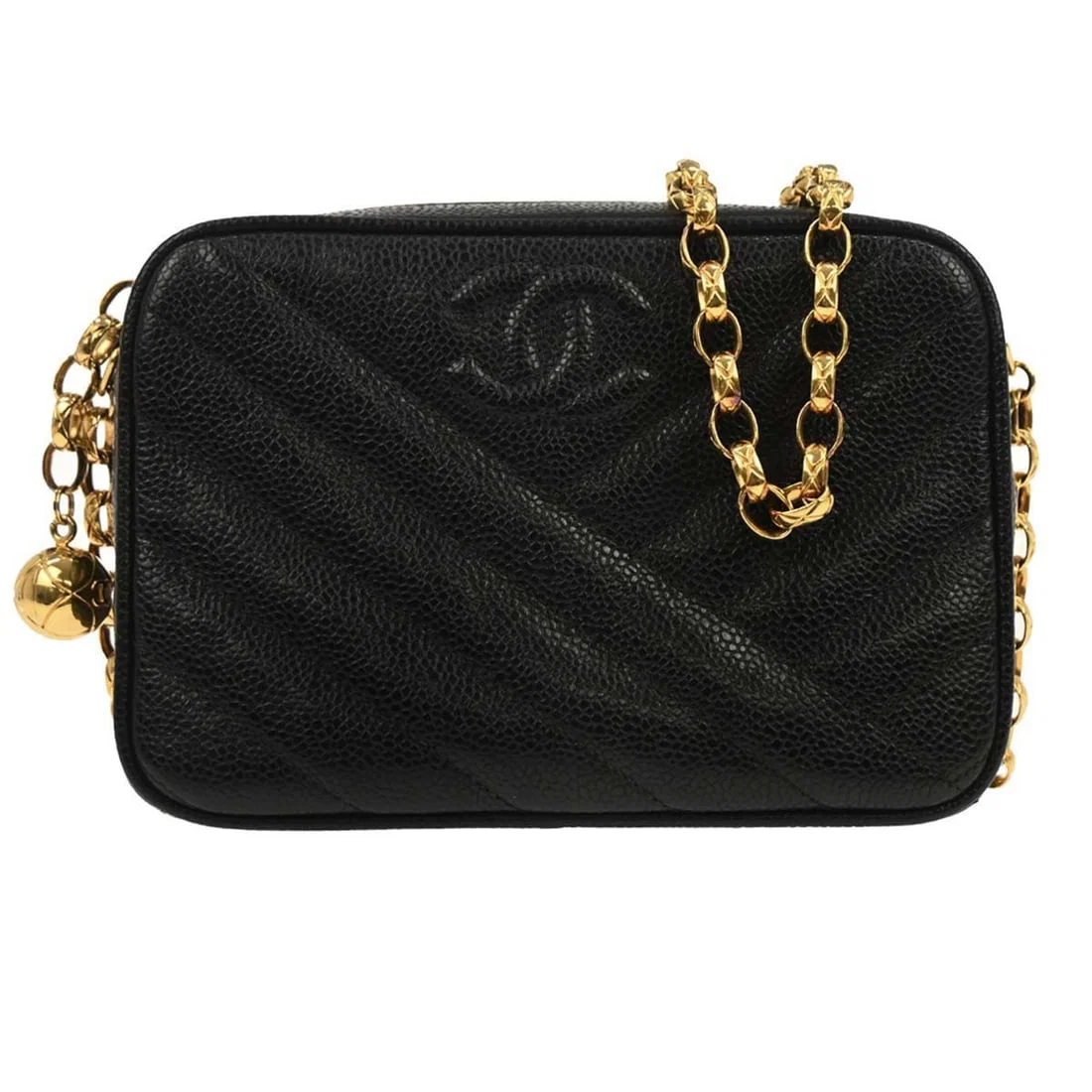Mini Camera Crossbody in Black Leather Chanel Single Chain Shoulder Bag