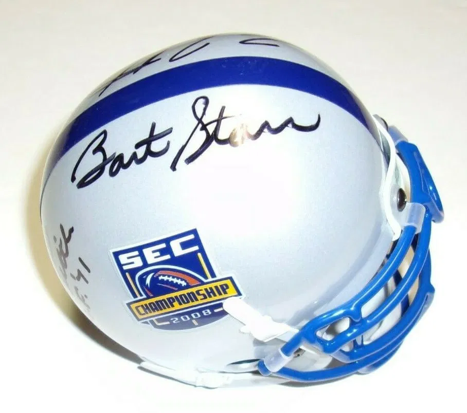 Mini Football Helmet Signed by Bart Starr Fran Tarkenton Bert Jones YA Tittle with Holo