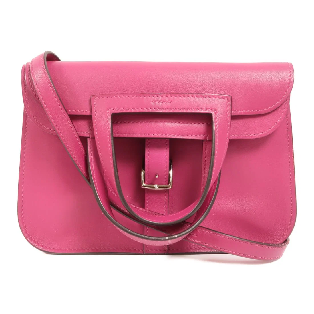 Mini Halzan Shoulder Bag in Purple Veau Swift Leather with Palladium Hardware