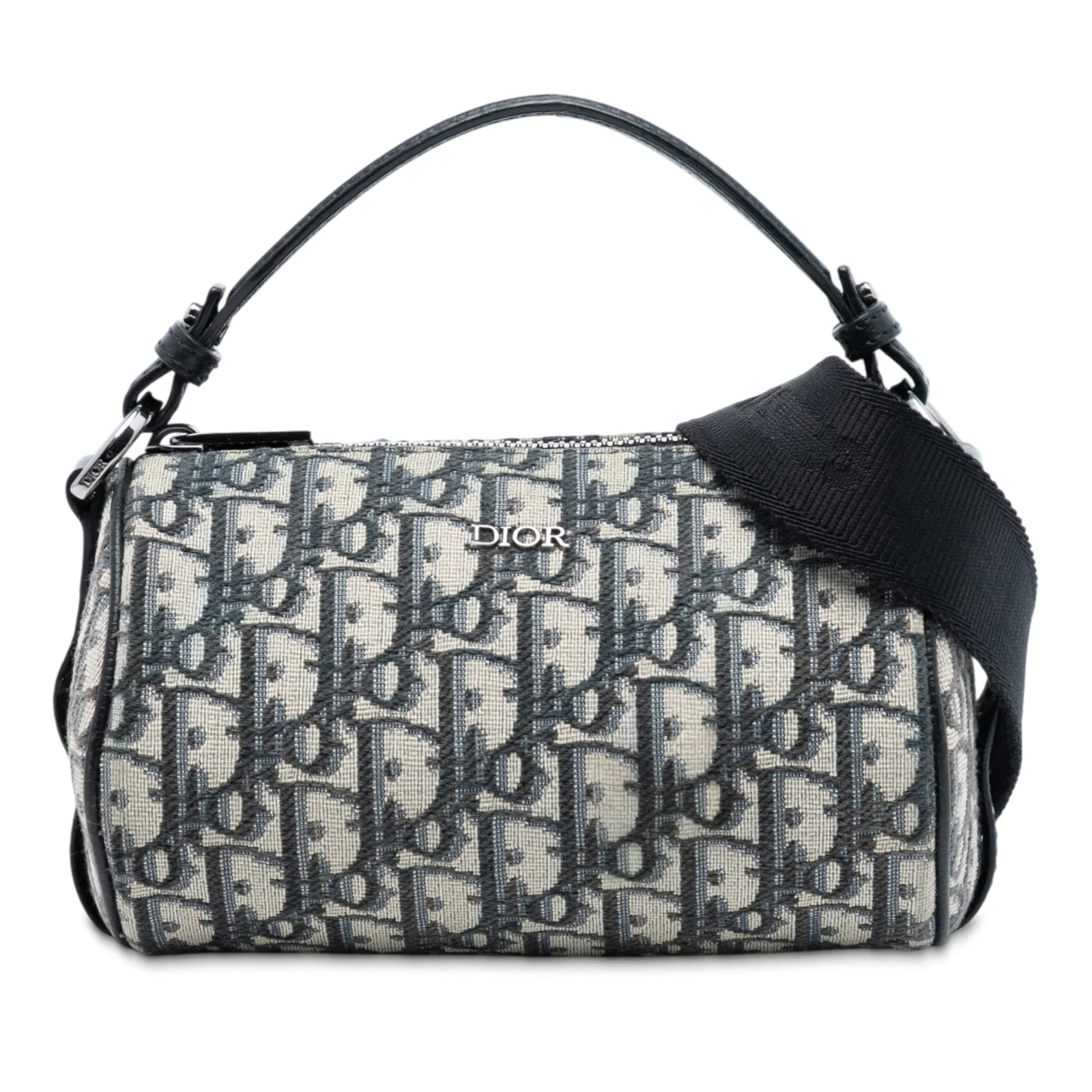 Mini Roller Messenger in Dior Oblique Blue Canvas with Leather Trim