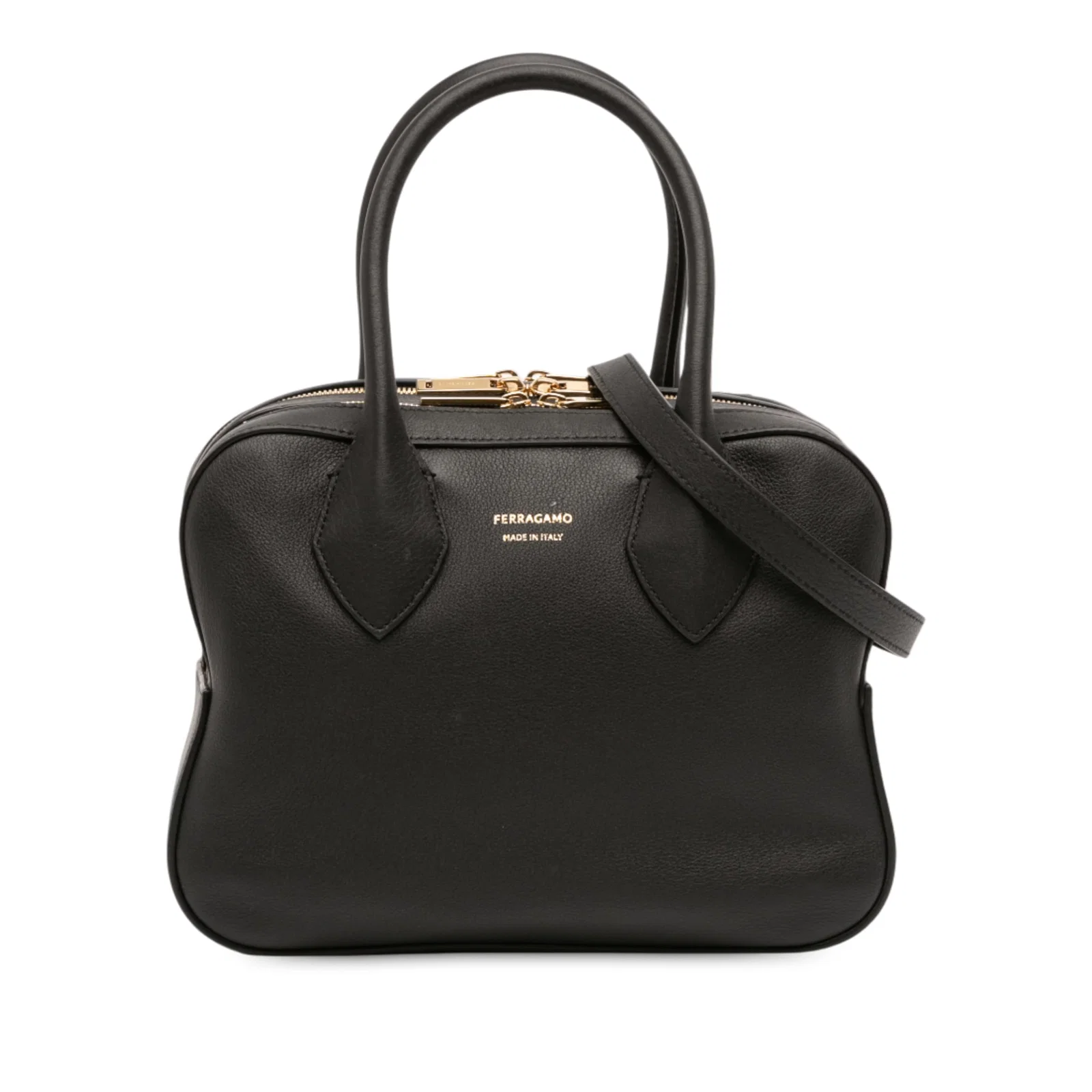 Mini Star Pattern Leather Satchel by Ferragamo with Detachable Strap