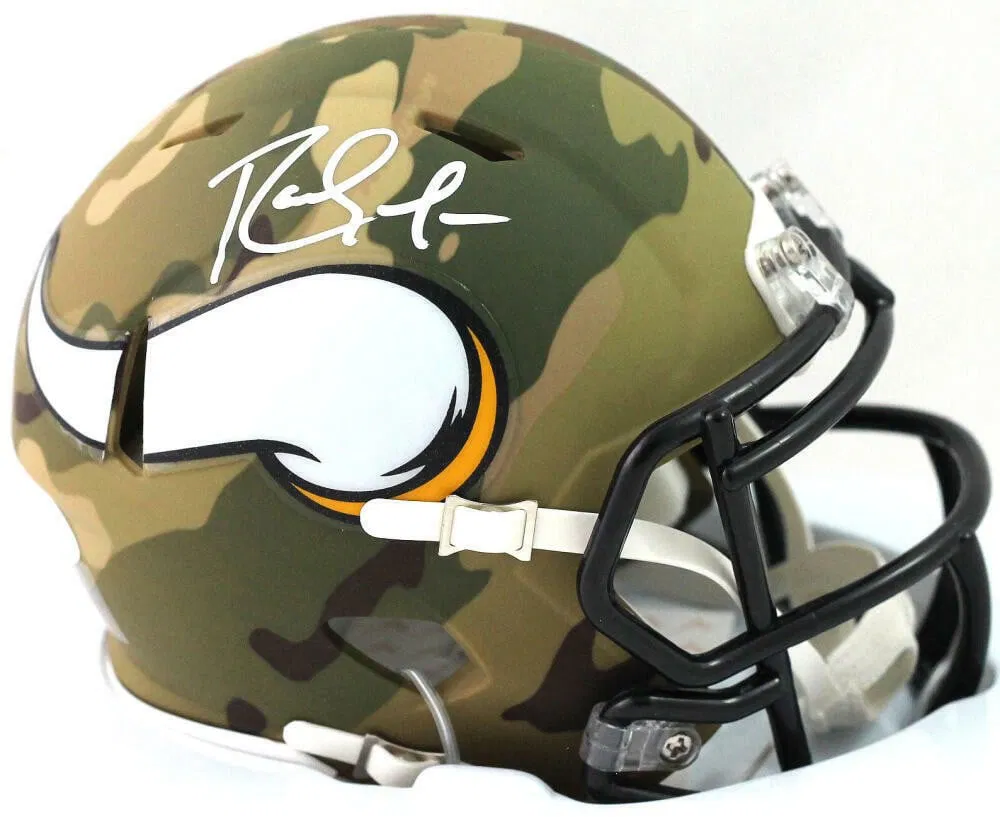 Minnesota Vikings Camo Mini Helmet Signed by Randy Moss Beckett Authenticated