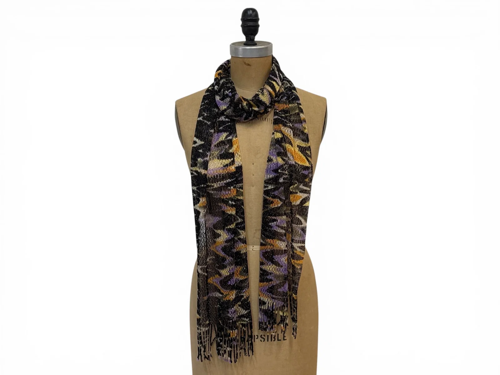 Missoni Purple Zig-Zag Knit Scarf