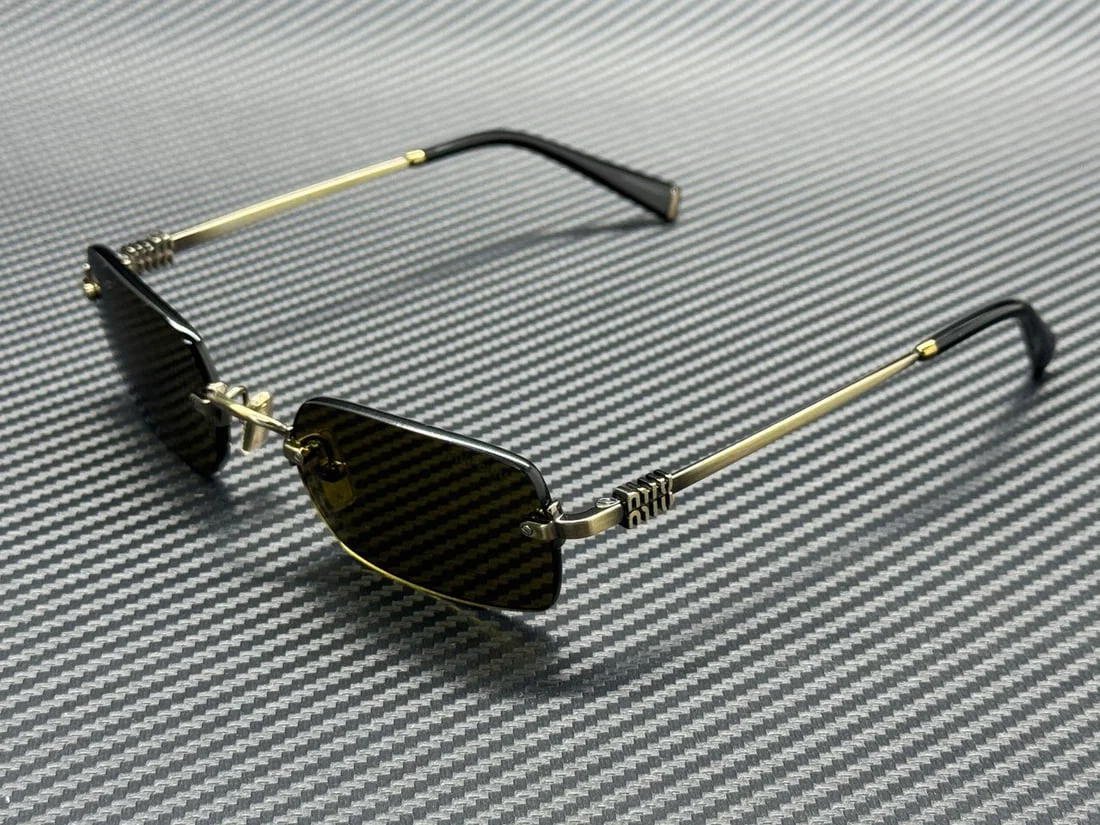 Miu Miu MU B50S Old Gold Dark Brown 52mm Women's Eyewear with Case