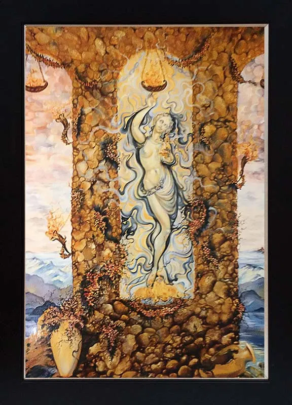 Mixed media Original Painting on canvas by Arina Goddess of Fire