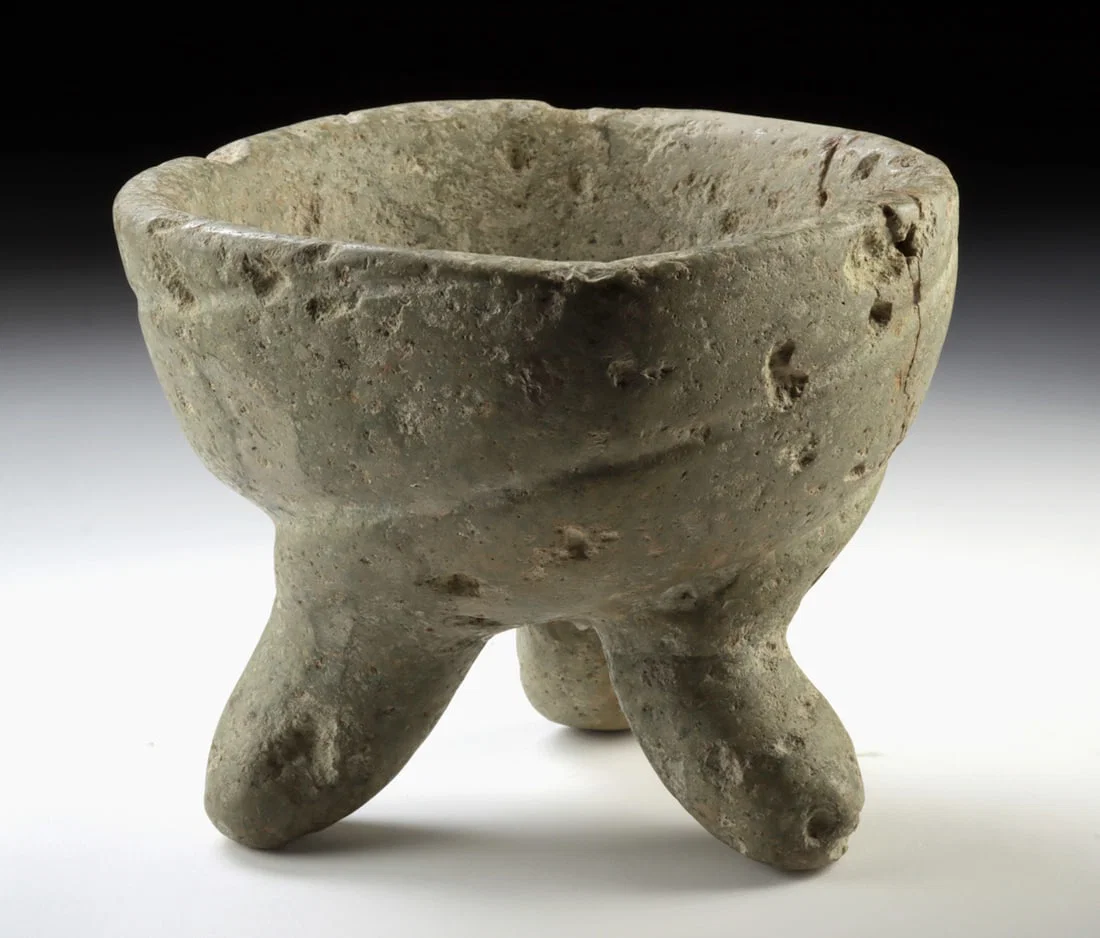 Mixtec Greenstone Tripod Molcajete Mortar
