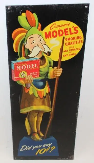 Model Smoking Tobacco SST Advertising Sign with 10? Pricer