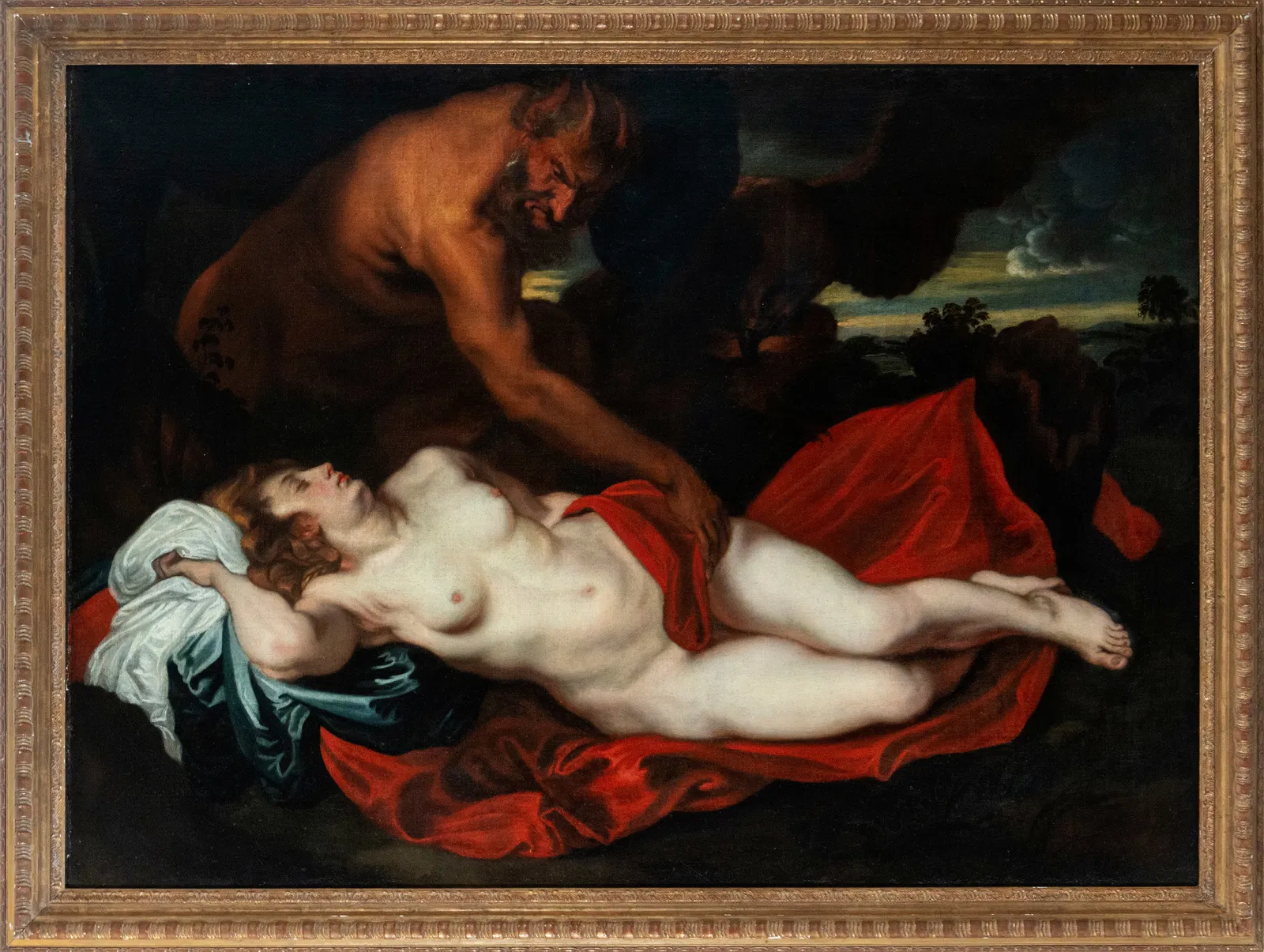 Monumental Faun with Venus, Workshop of Peter Paul Rubens - Flemish School - 17th Century