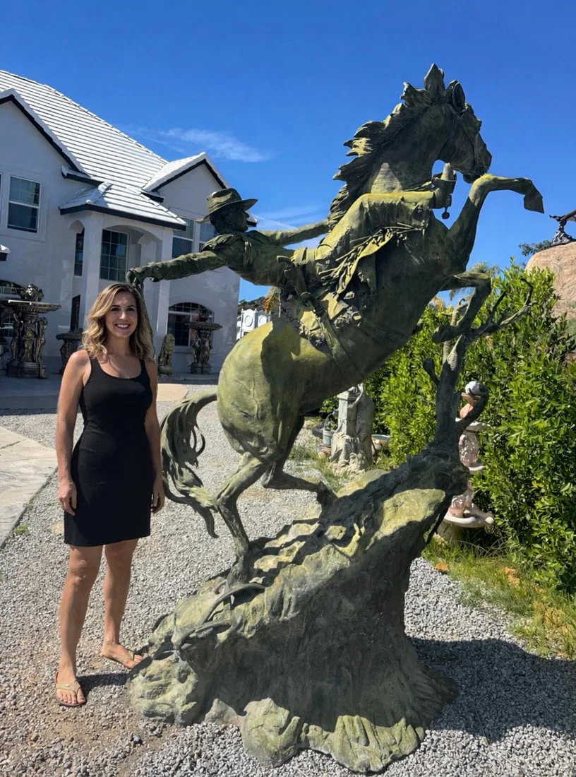 Monumental Life -size sheriff, cowboy Brown statue by Jim Davidson