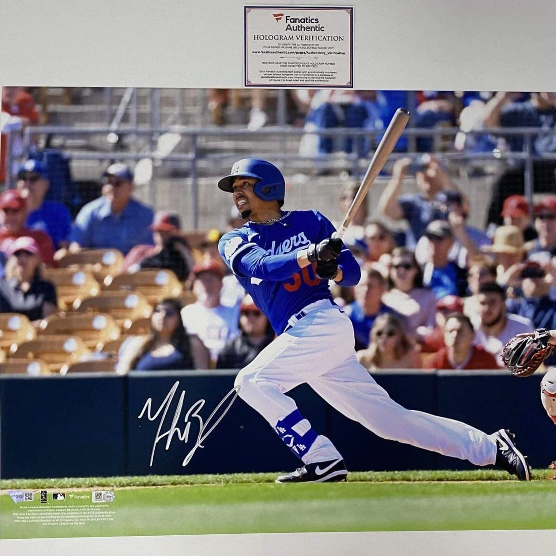 Mookie Betts Autographed 16x20 Photo Los Angeles Dodgers Fanatics COA Gem Mint