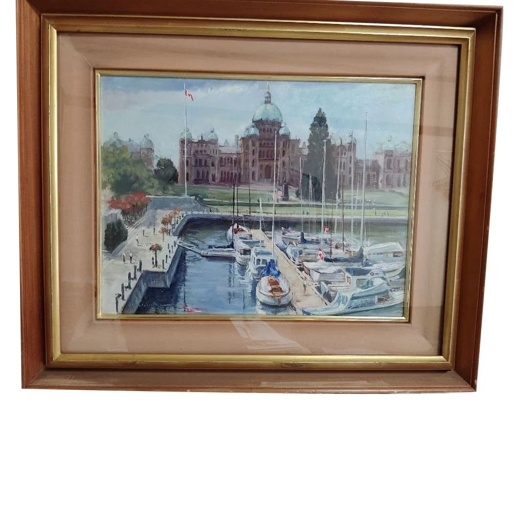 Morihiko Shindo oil painting work: Parliament Building of British Columbia, Canada.