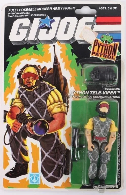 MOSC VINTAGE GI JOE PYTHON TELE-VIPER HASBRO FIG