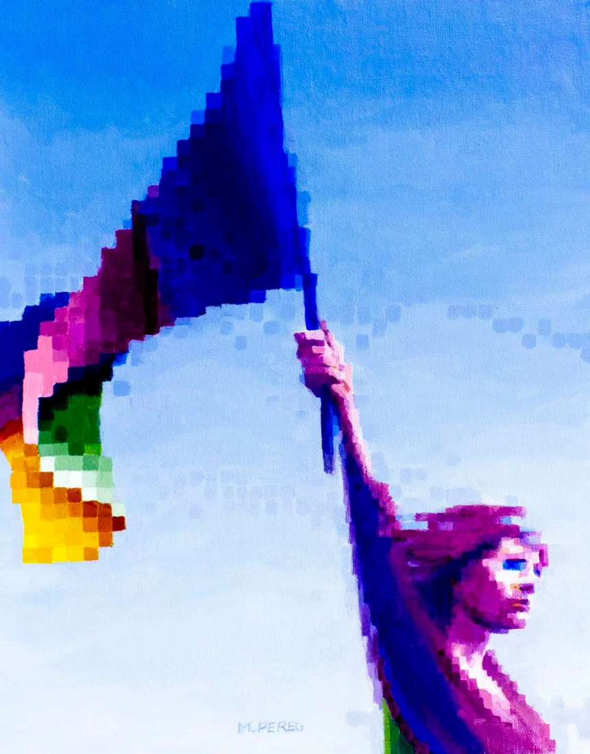 Moshe Pereg (Israel,20C) oil painting