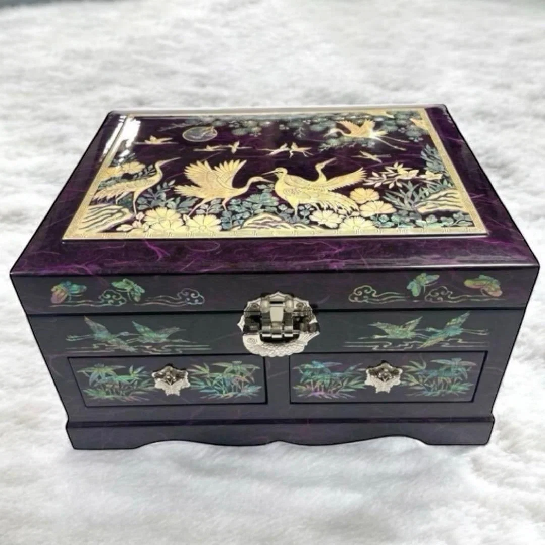 Mother-of-pearl Inlaid Lacquer Jewelry Box
