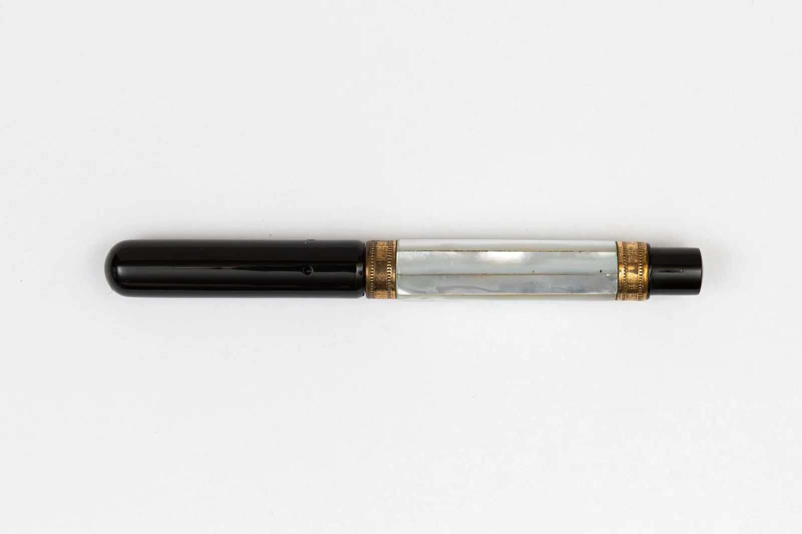 Mother of Pearl Salz Brothers Faceted Barrel Fountain Pen