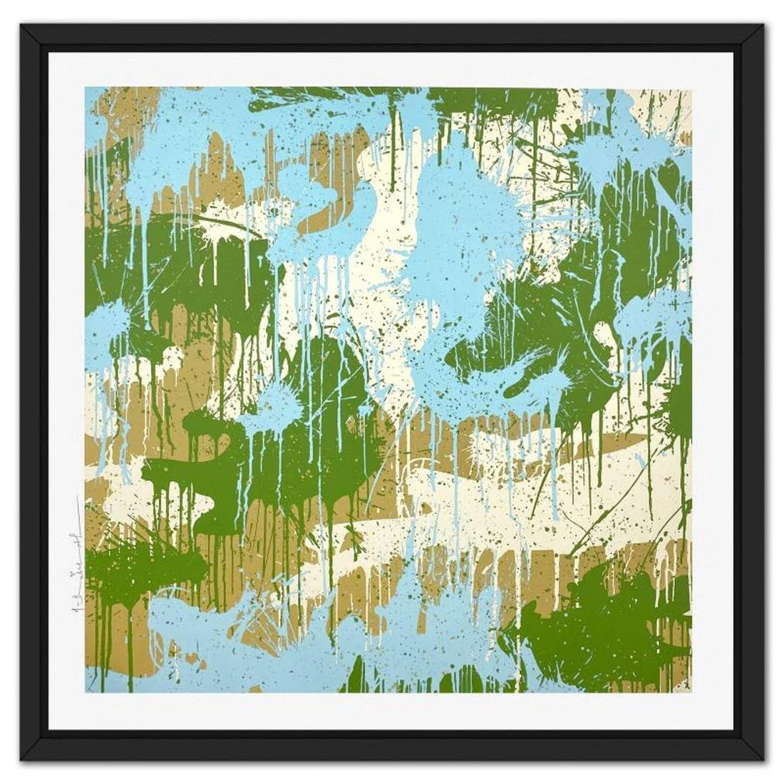 Mr. Brainwash, "Camo Splash H" Framed Limited Edition Silk Screen, Hand Signed with Certificate of