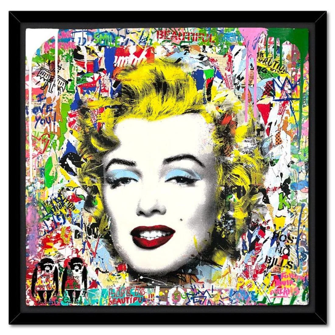 Mr. Brainwash, "Monroe POP-folio" Framed Mixed Media Original, Hand Signed with Certificate of