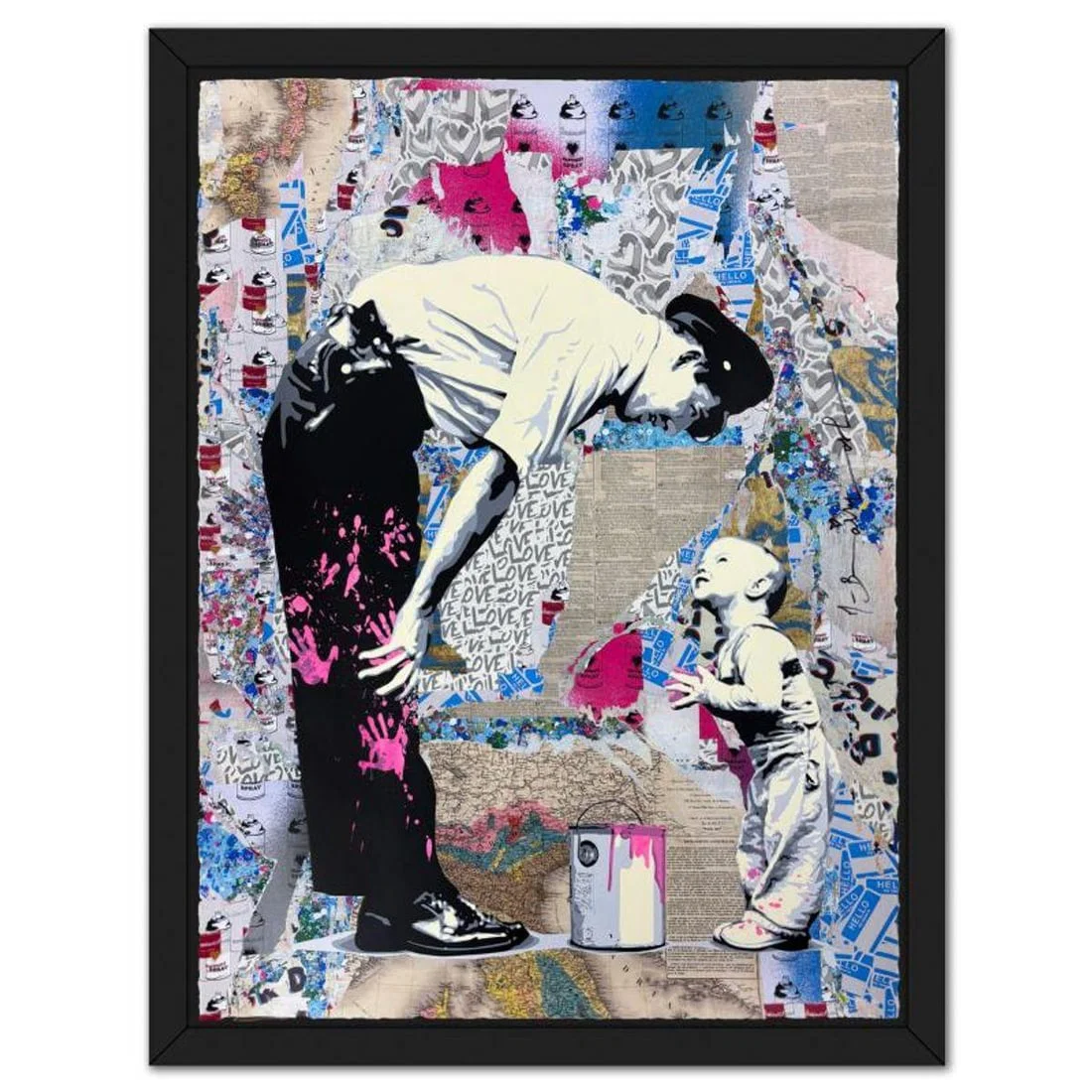 Mr Brainwash, "Not Guilty" Framed Unique (UNQ) Mixed Media, Hand Signed with Certificate of