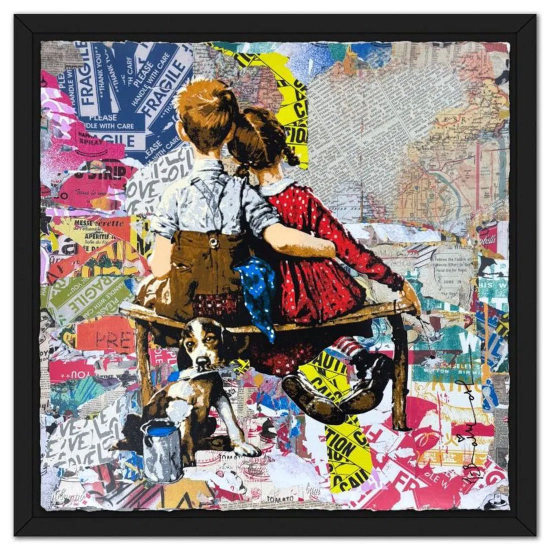 Mr Brainwash, '"Work Well Together" Framed Unique (UNQ) Mixed Media, Hand Signed with Certificate of