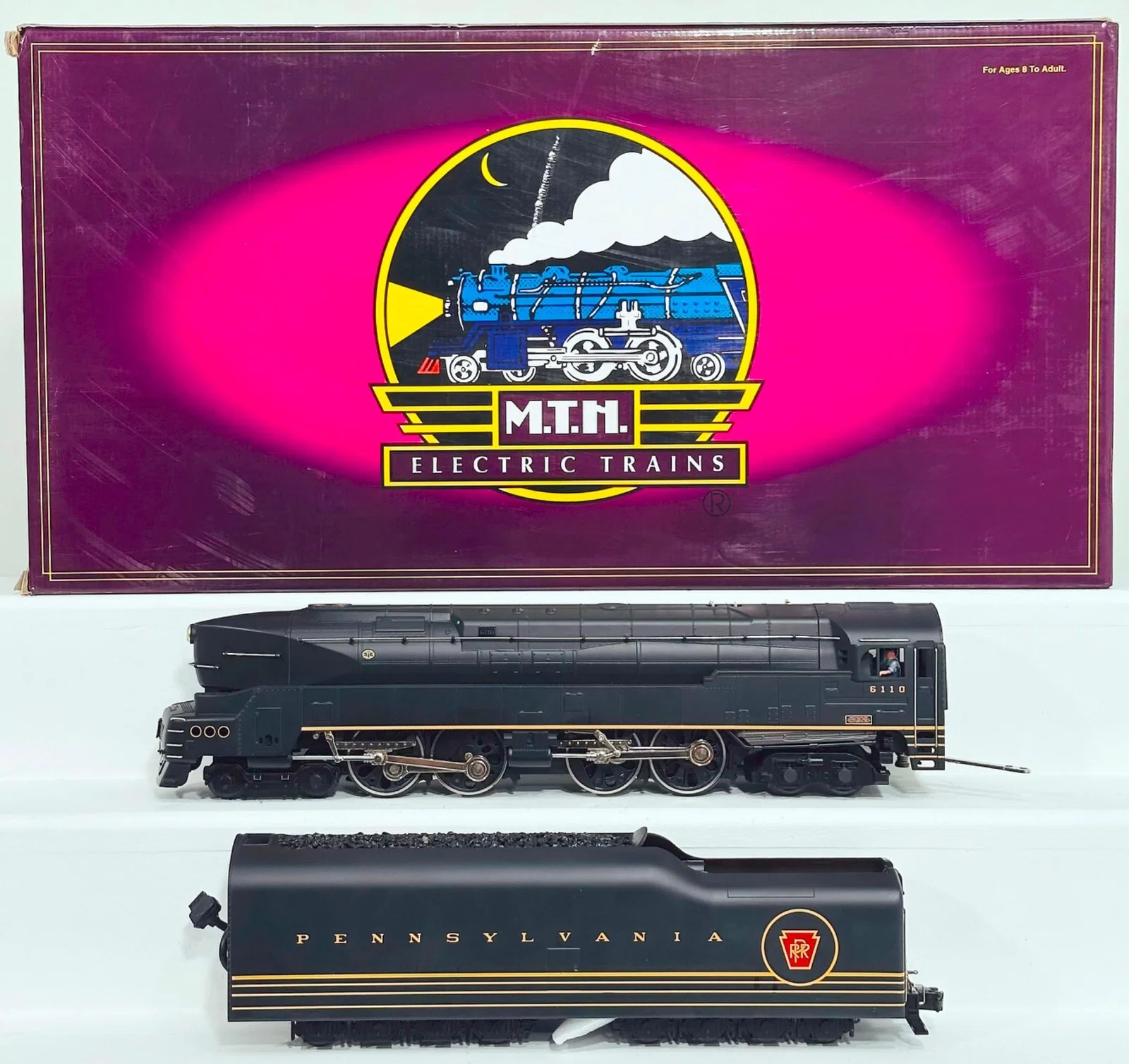 MTH Modern O Gauge Pennsylvania 4 – 4 – 4 – 4 T – 1 Duplex Steam Locomotive and Tender with