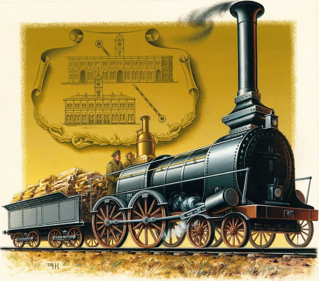 N Kolesnikov (Russia,20C) gouache painting