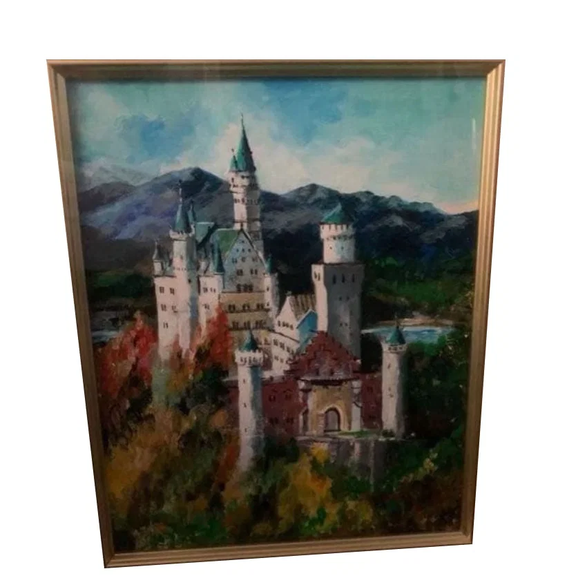Naoshi Ito, "Neuschwanstein Castle," Original Oil Painting