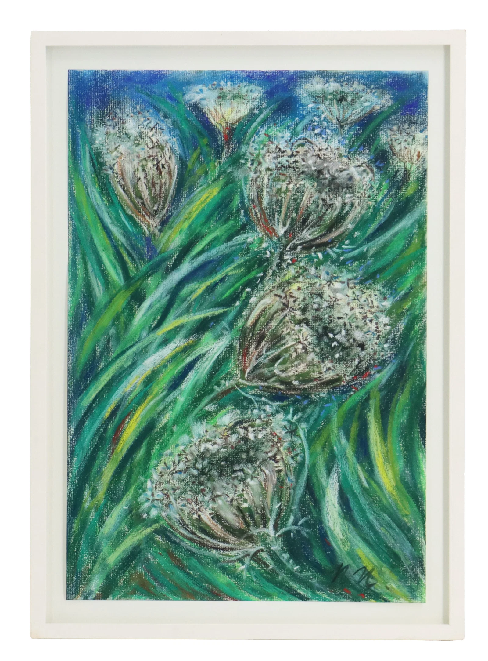 Naoto Nakagawa (Born 1944) Japanese, Floral Pastel on Paper