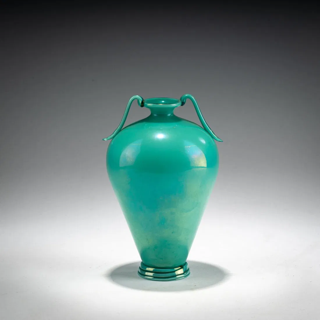 Napoleone Martinuzzi , Small vase with handles 'Iridato', c. 1933