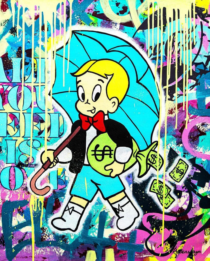 Nastya Rovenskaya- Original Oil on Canvas "Wealth Under Shelter"