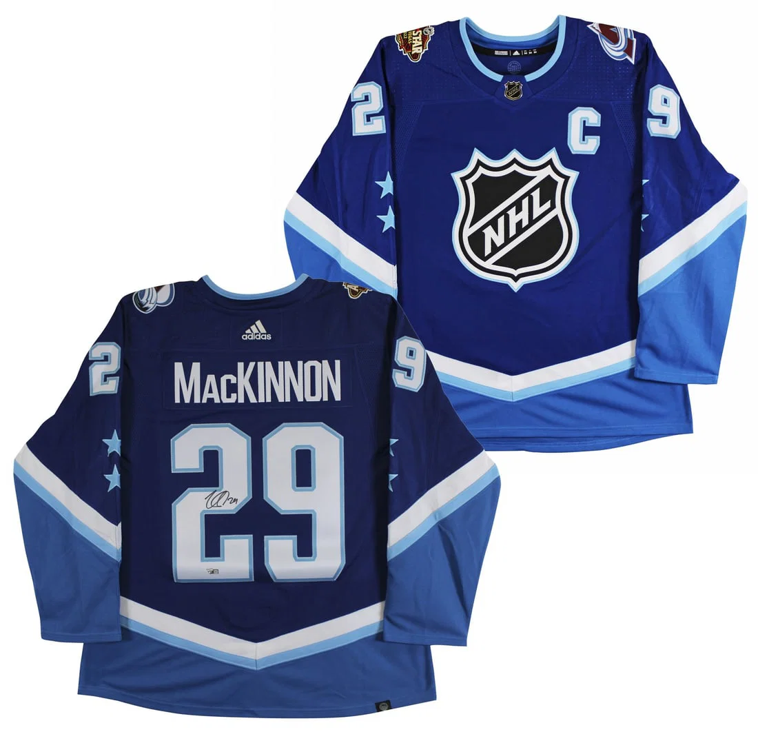 Nathan MacKinnon Signed Colorado Avalanche 2022 ASG Jersey with Fight Strap