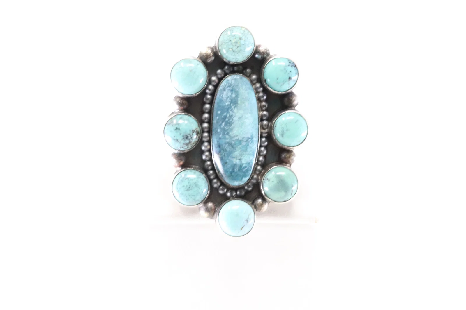 Native America Navajo Sterling Silver Turquoise Ring By WD.