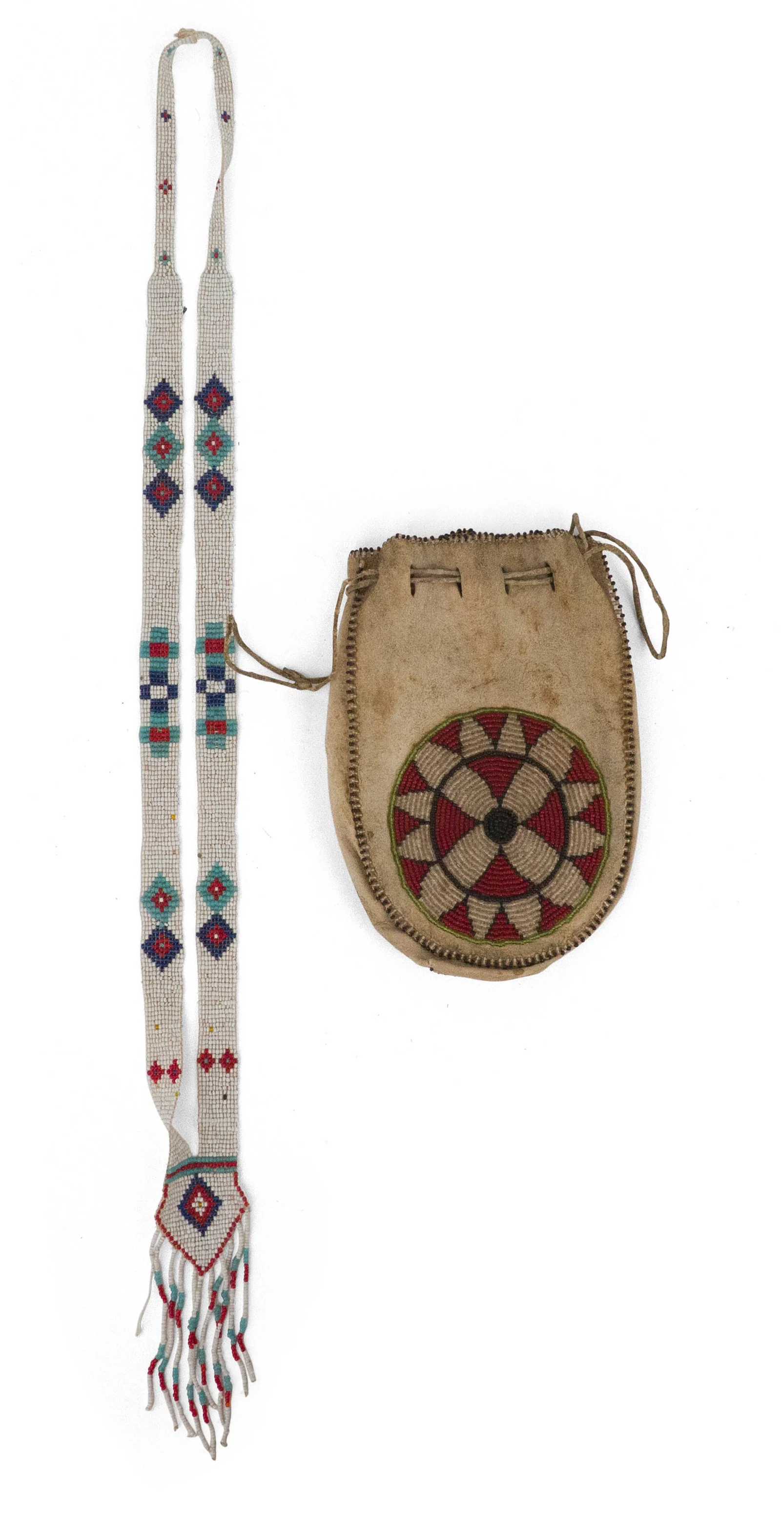 Native American Beaded Leather Pouch