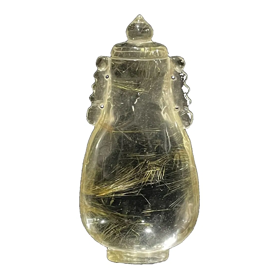 Natural Golden Rutilated Quartz Bottle Pendant