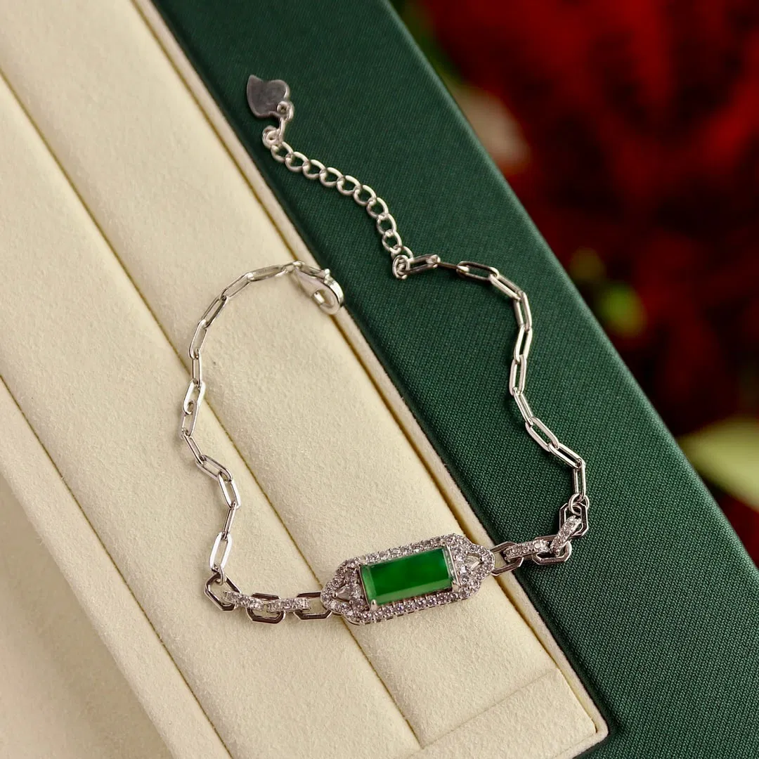 Natural jadeite bracelet, approximately 11mm.