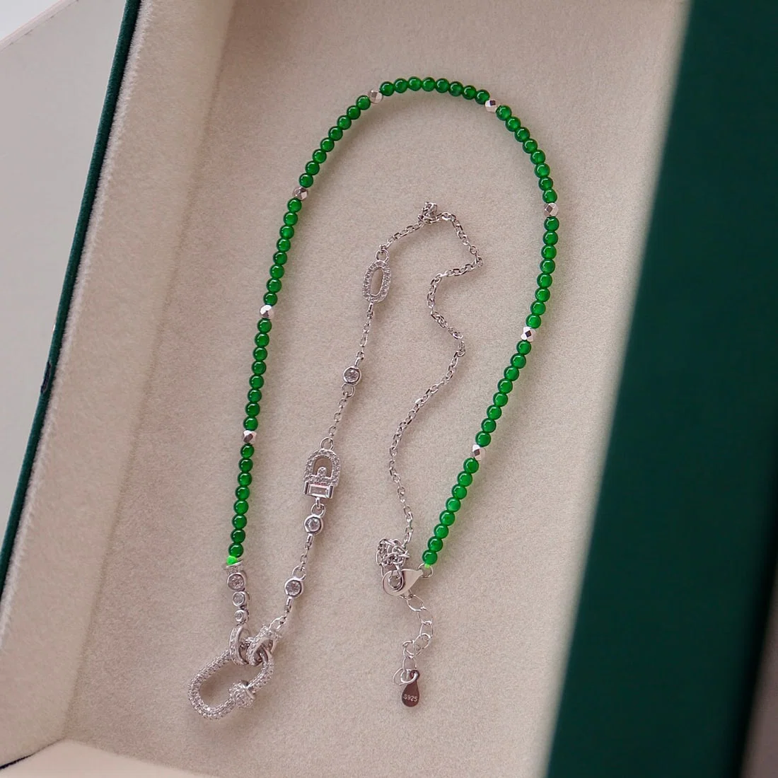 Natural jadeite millet bead versatile necklace