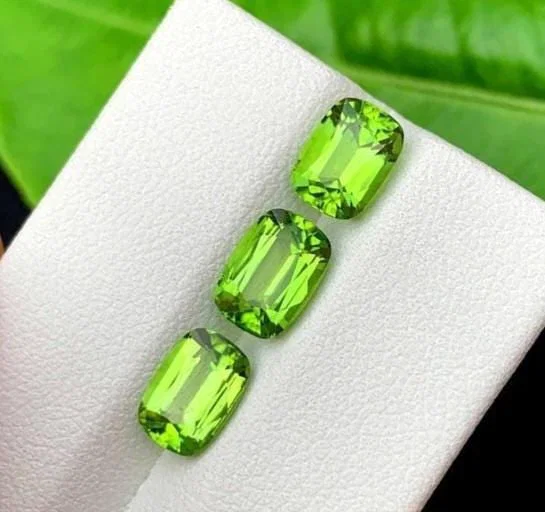 Natural Peridot Gemstone Lot: Green Cushion Cut, August Birthstone, Pakistan Origin
