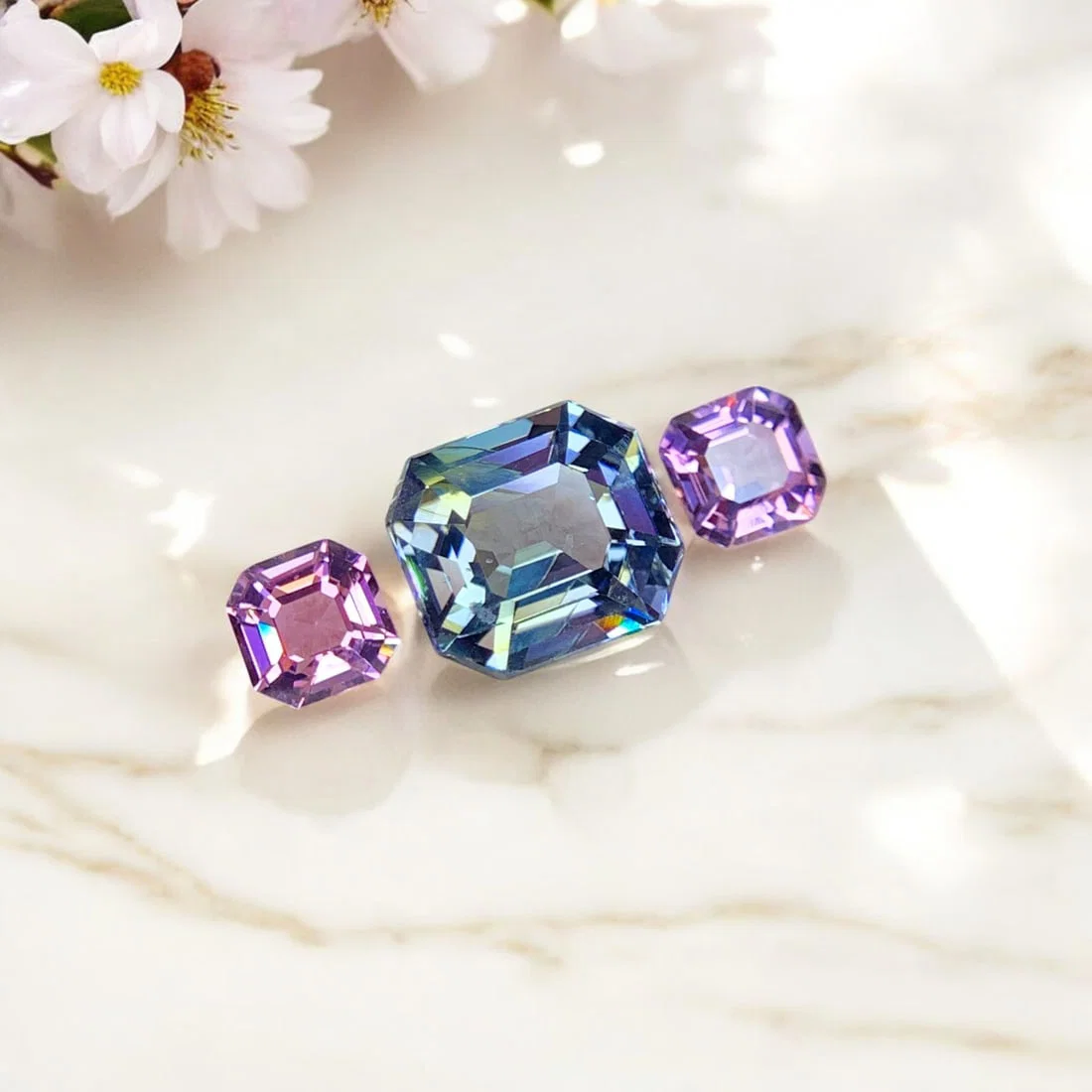 Natural Spinel Set For Ring Making, Grey and Pink Spinel Gemstones Set