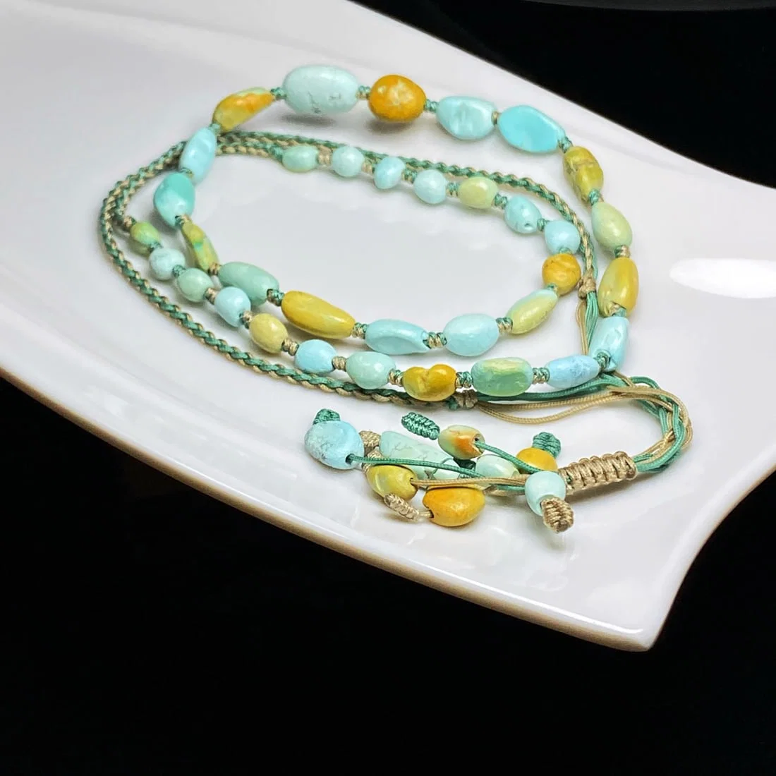 Natural Turquoise Sweater Necklace