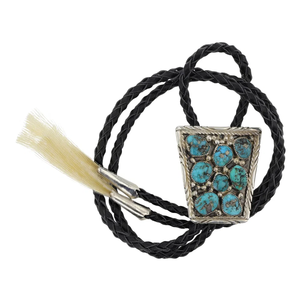 Navajo Kingman Turquoise Bolo Tie