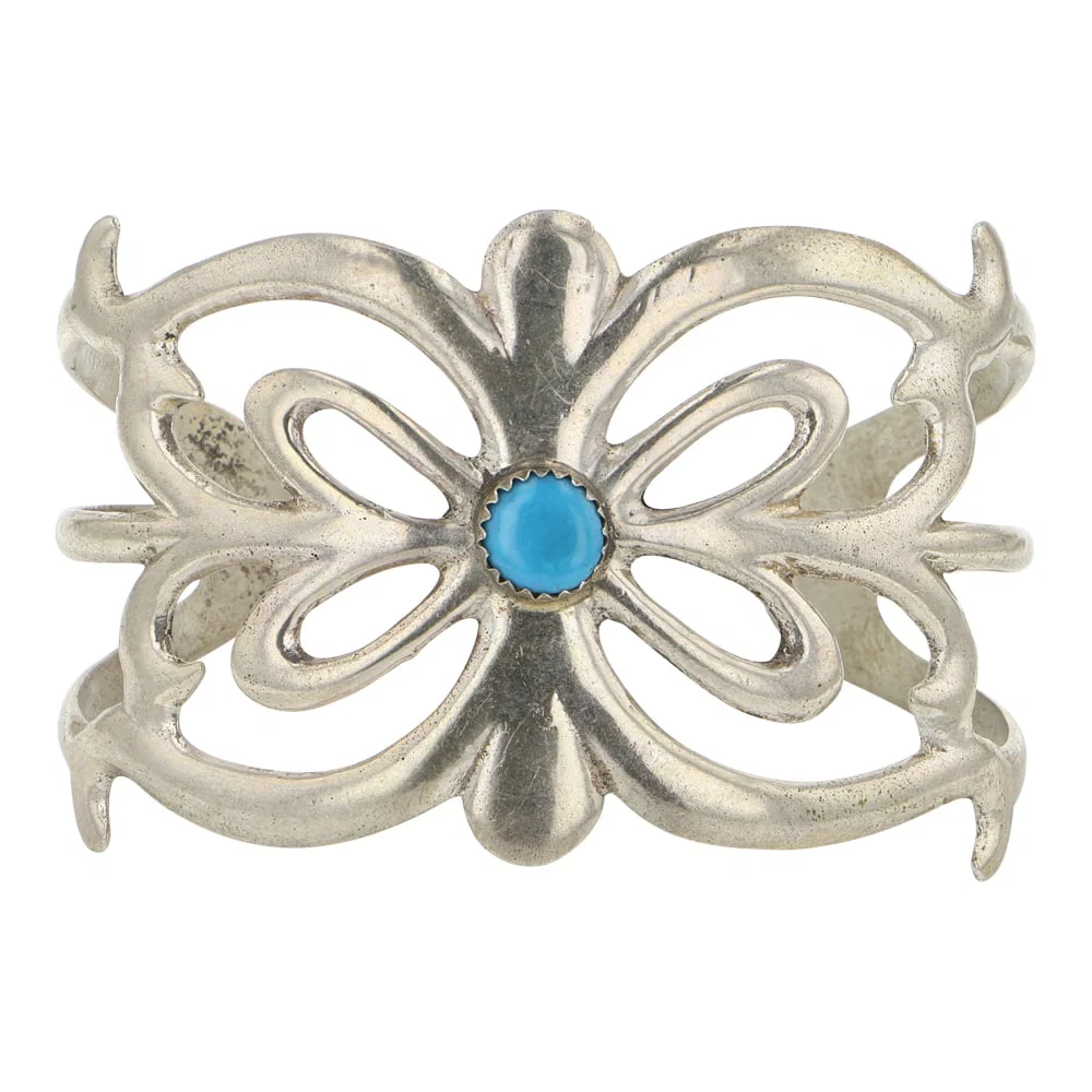 Navajo Kingman Turquoise Sandcast Bracelet