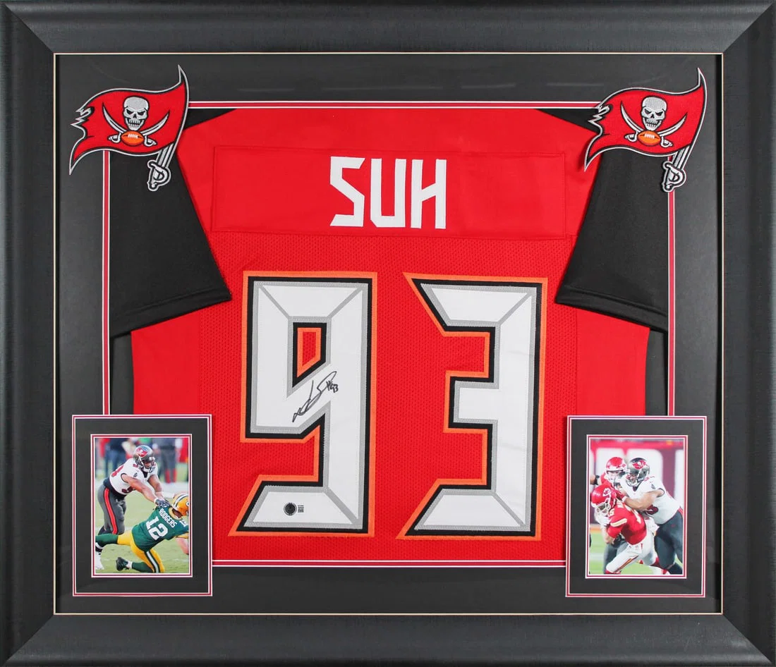 Ndamukong Suh Signed Framed Jersey Tampa Bay Buccaneers BAS Witnessed
