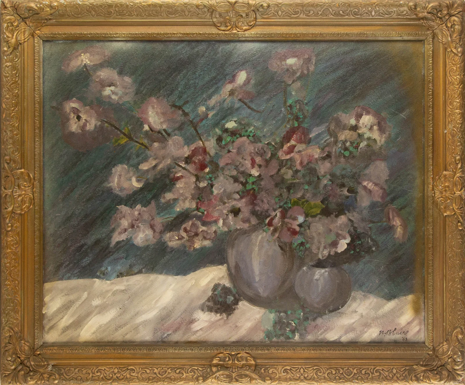 Nell Blair Walden Blaine ( American, 1922 - 1996 ) Still Life Oil On Canvas