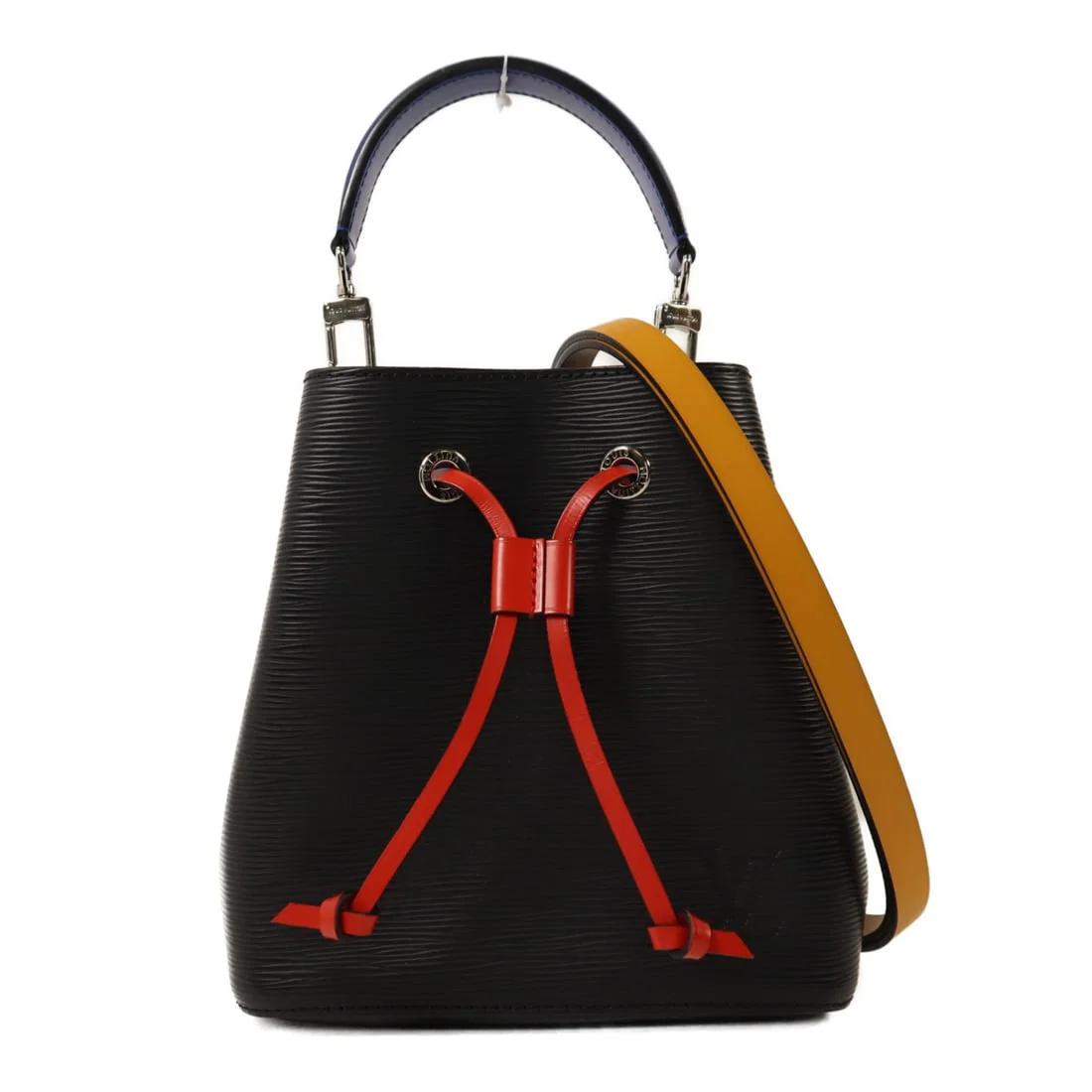 Neonoe BB Black Epi Calfskin 2way Shoulder Bag with Silver Hardware