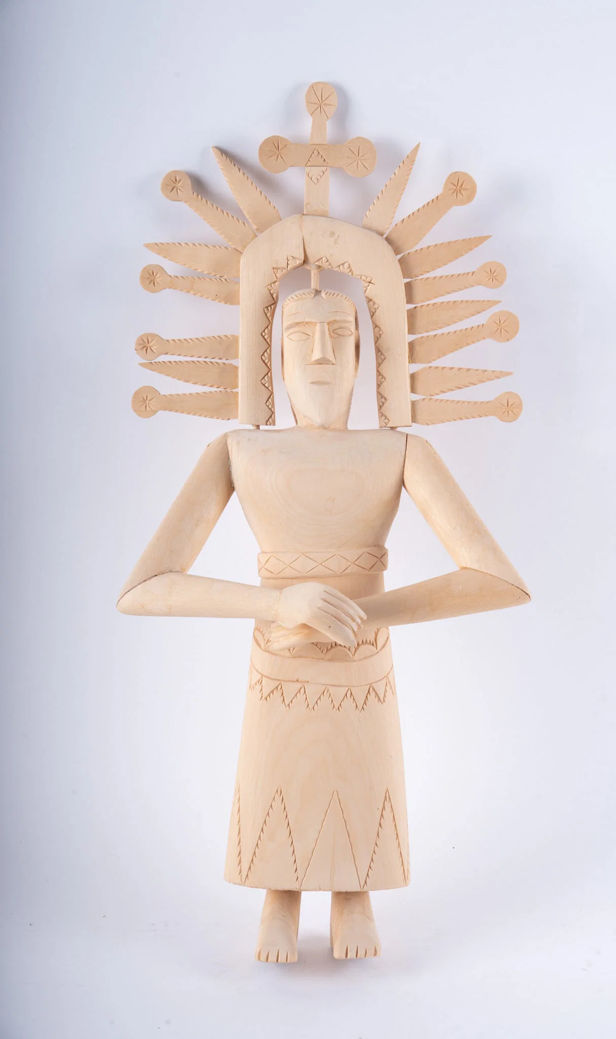 New Mexican Carved Wood Santos Figure, Representing Nuestra Se?ora de la Luz (Our Lady of Light)