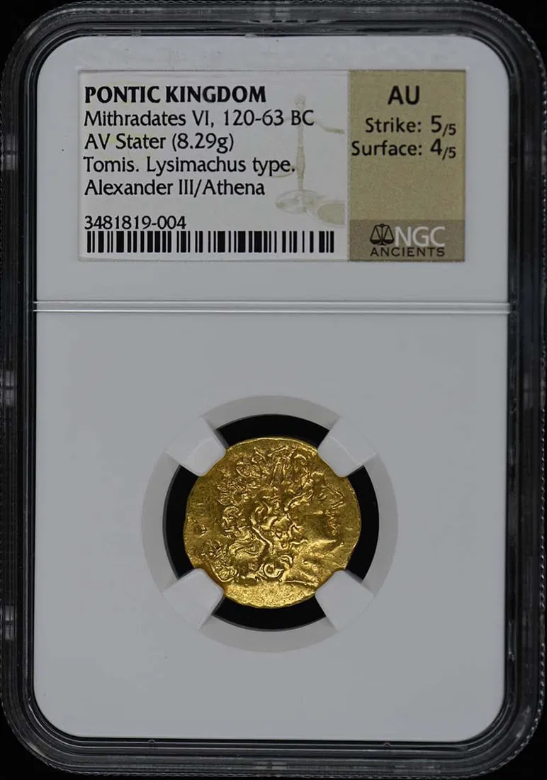 NGC AU50 AV Stater Coin Ancient Pontic Kingdom Era Mithradates VI