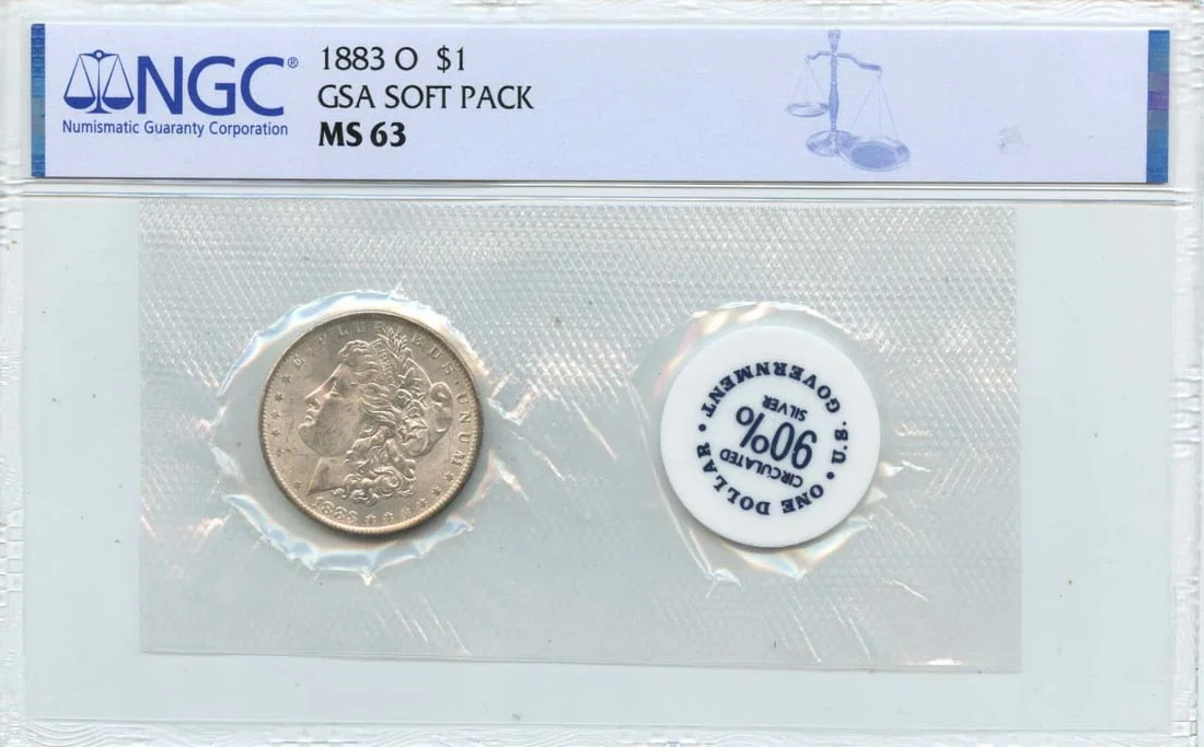 NGC MS63 1883-O Morgan Silver Dollar GSA Soft Pack Uncirculated
