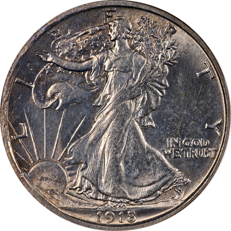 NGC MS63 1918-D Silver Walking Liberty Half Dollar Uncirculated