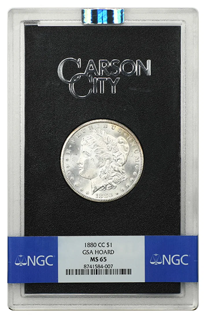 NGC MS65 1880 Carson City Morgan Silver Dollar GSA Holder