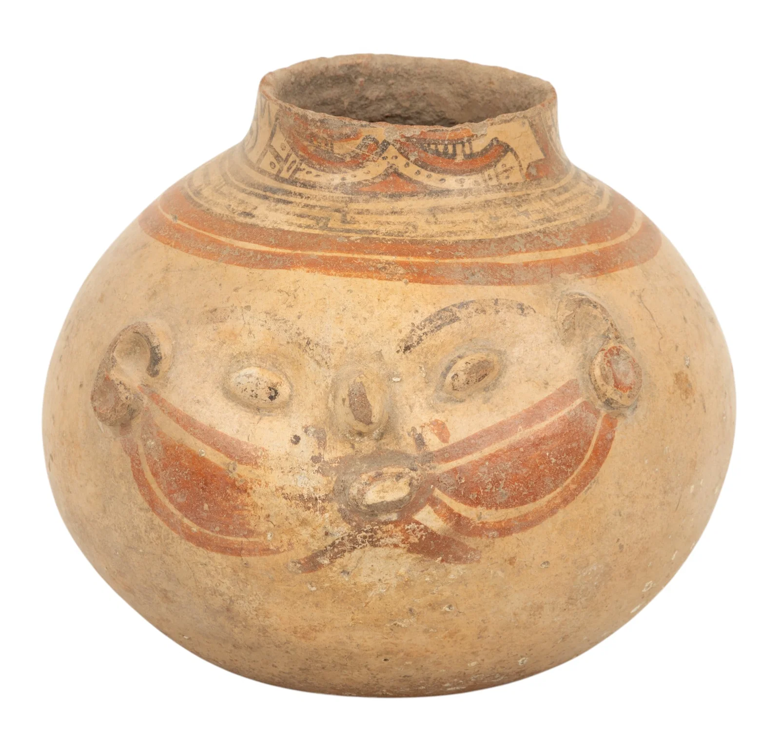 Nicoya (Costa Rica) Pre-Columbian Terra Cotta Effigy Vessel H 8" Dia. 8"