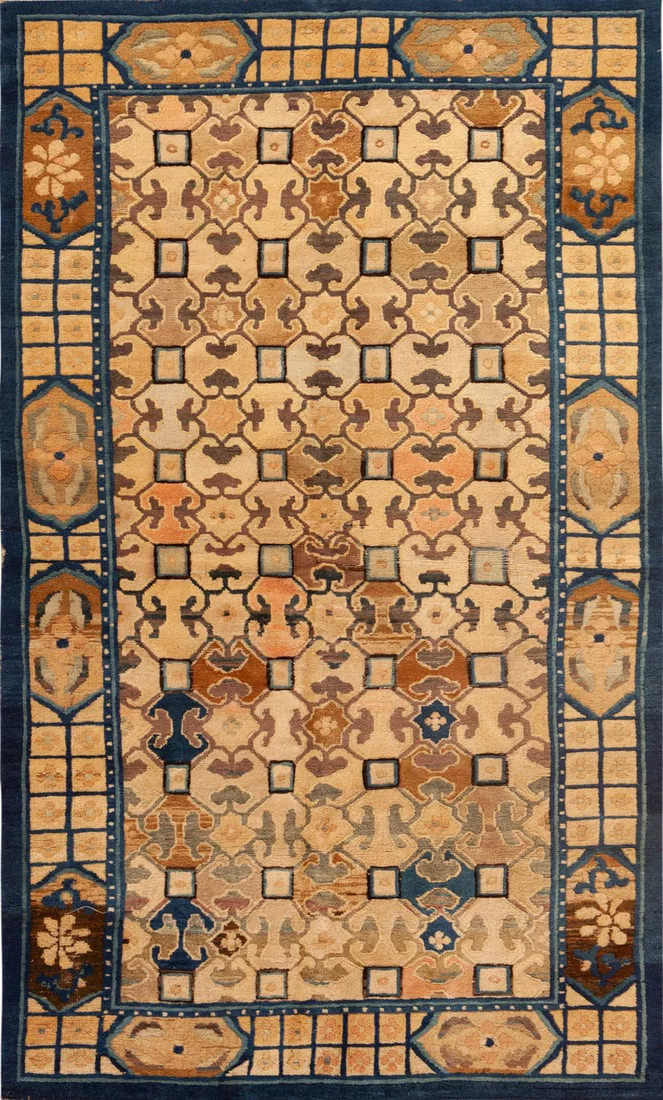 No Reserve - Antique Chinese Art Deco Rug 7 ft 4 in x 4 ft 3 in (2.23 m x 1.29 m)